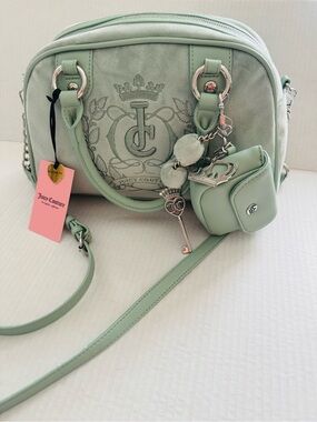 Juicy Couture sparkle royal satchel in frosty Green BNWT